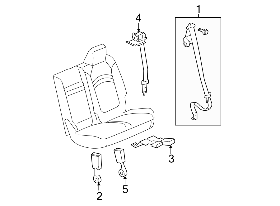 RESTRAINT SYSTEMS. THIRD ROW SEAT BELTS.