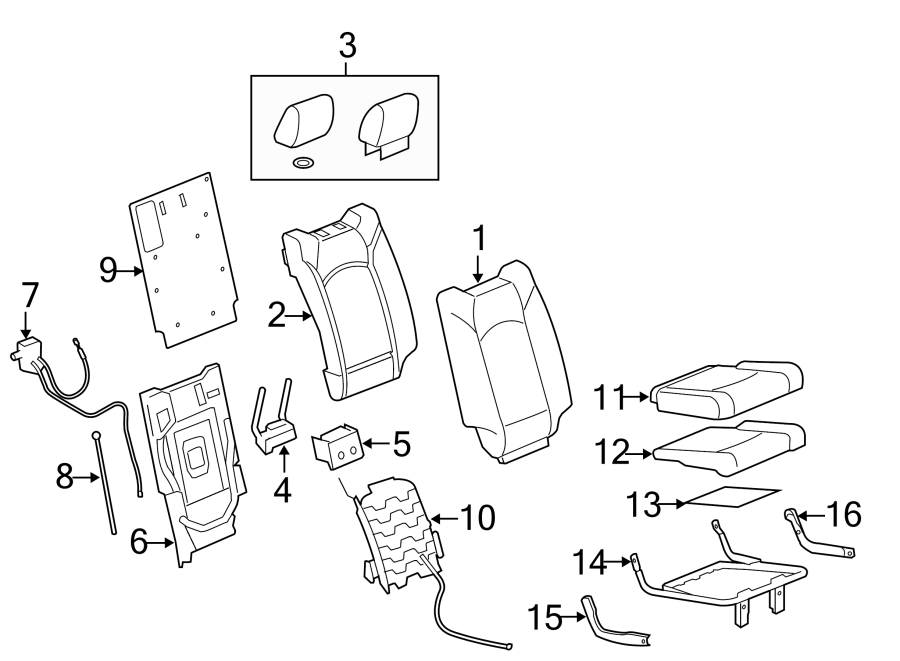 Diagram SEATS & TRACKS. THIRD ROW SEATS. for your Buick Century  