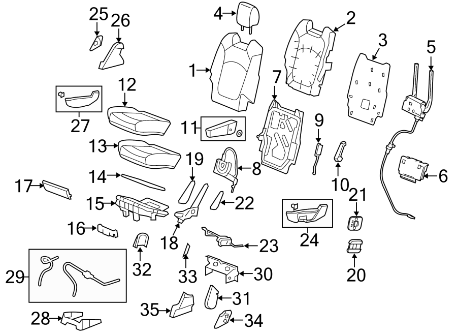 Diagram SEATS & TRACKS. SECOND ROW SEATS. for your 2018 Cadillac ATS Luxury Coupe 2.0L Ecotec M/T RWD 