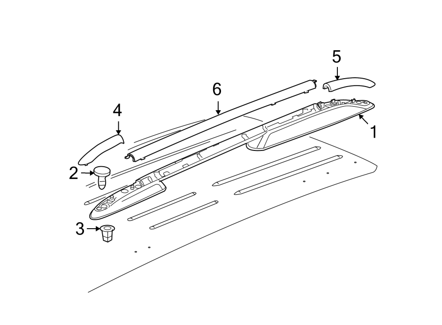 Diagram ROOF. LUGGAGE CARRIER. for your 2008 Chevrolet Express 2500   