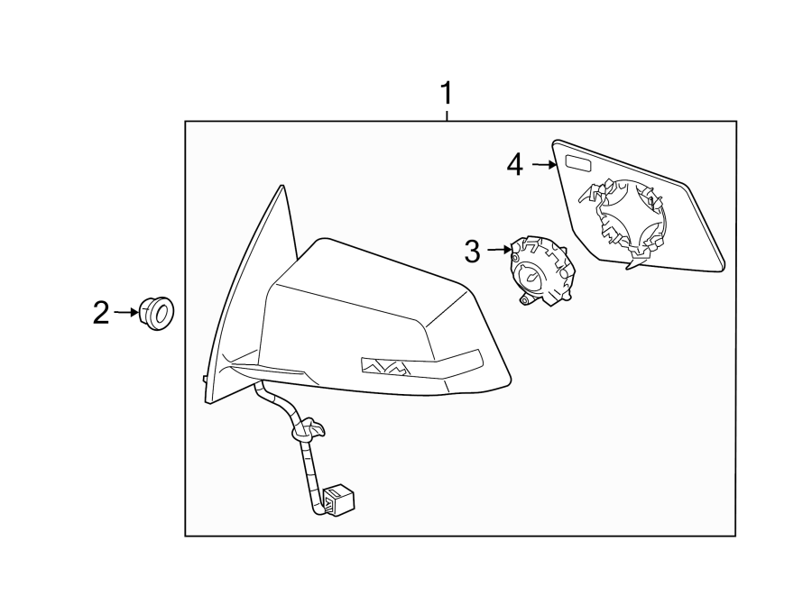 Diagram FRONT DOOR. OUTSIDE MIRRORS. for your GMC Acadia  