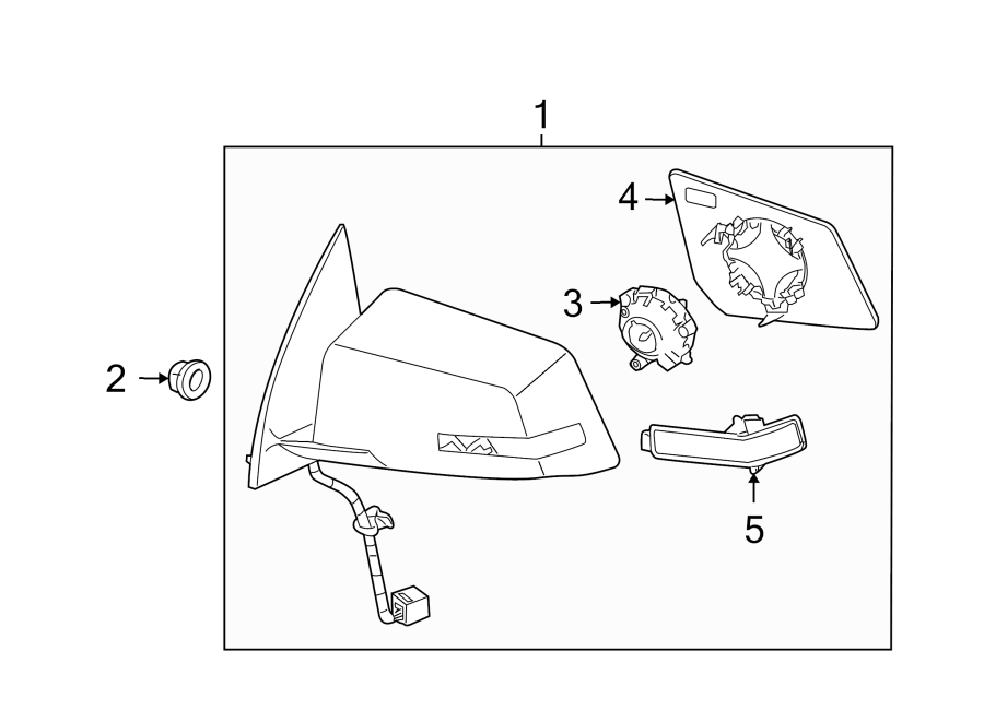 Diagram FRONT DOOR. OUTSIDE MIRRORS. for your 2012 GMC Acadia   