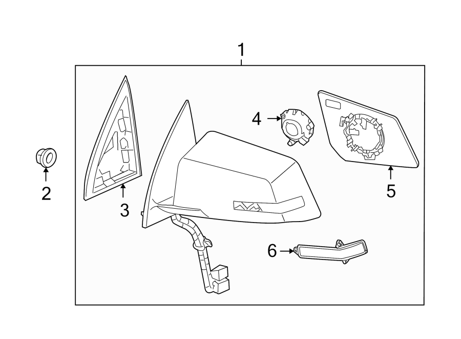 Diagram FRONT DOOR. OUTSIDE MIRRORS. for your 2021 Cadillac XT4   