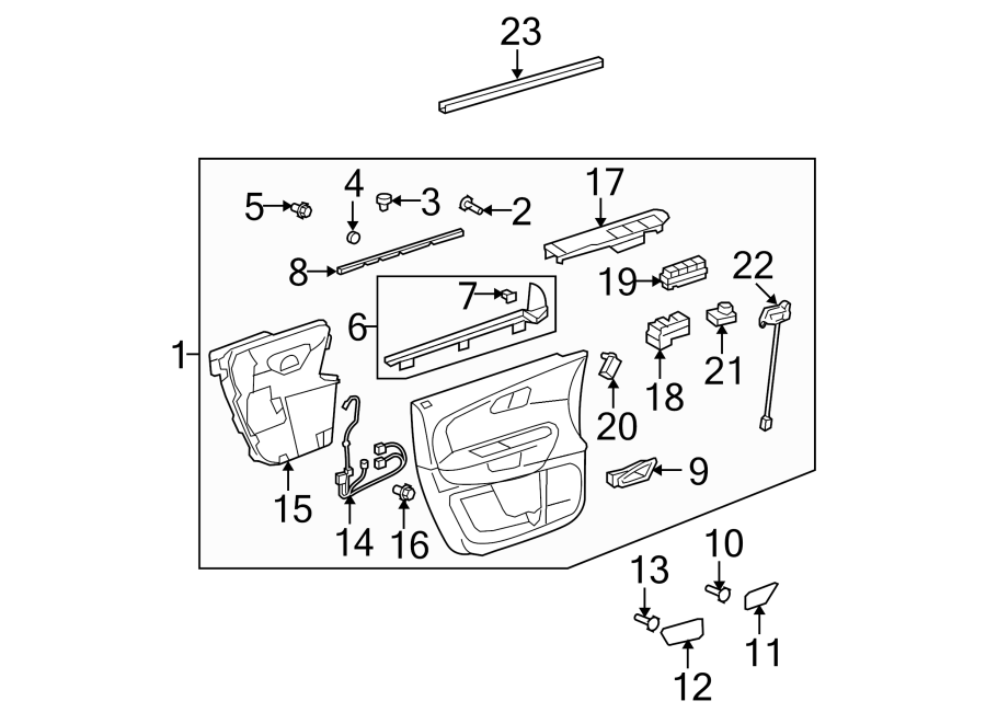 Diagram FRONT DOOR. INTERIOR TRIM. for your 2016 GMC Acadia   