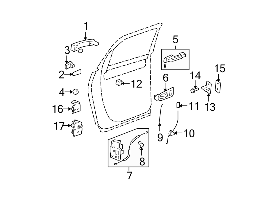 Diagram REAR DOOR. LOCK & HARDWARE. for your 2013 Chevrolet Spark   