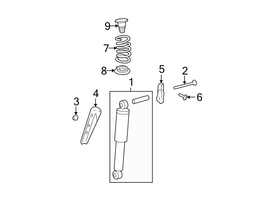 Diagram REAR SUSPENSION. SHOCKS & COMPONENTS. for your 2017 GMC Sierra 2500 HD 6.0L Vortec V8 FLEX A/T 4WD Base Extended Cab Pickup Fleetside 