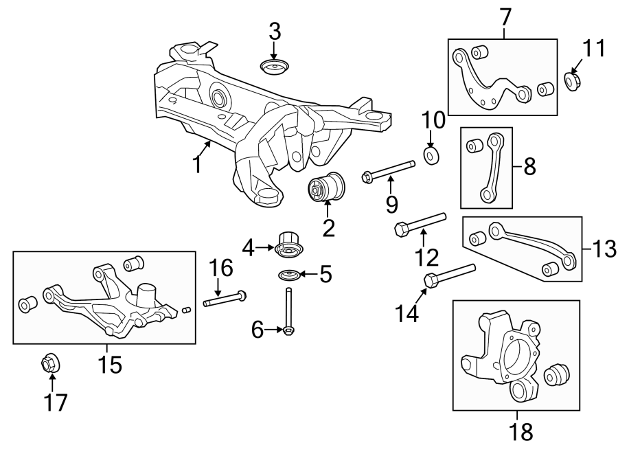 Diagram REAR SUSPENSION. SUSPENSION COMPONENTS. for your 2014 GMC Sierra 2500 HD 6.0L Vortec V8 CNG A/T RWD WT Standard Cab Pickup 