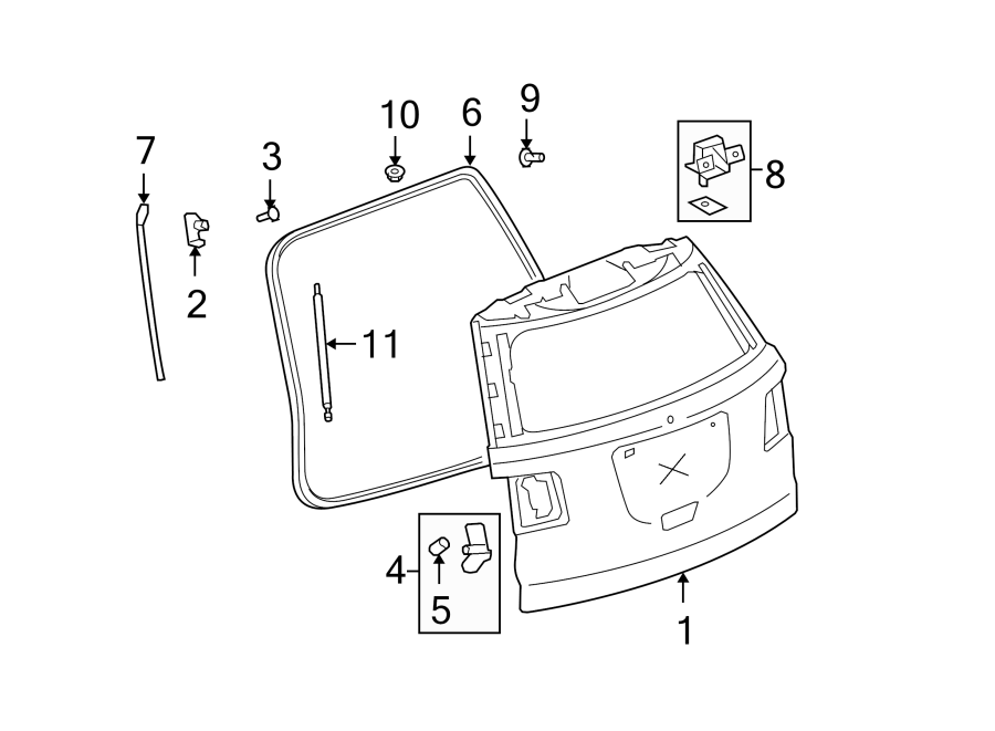 Diagram LIFT GATE. GATE & HARDWARE. for your 2001 Chevrolet Blazer LT Sport Utility 4.3L Vortec V6 A/T 4WD 