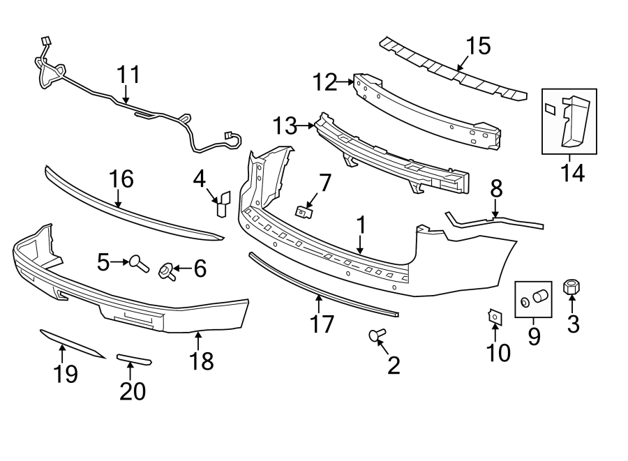 Diagram REAR BUMPER. BUMPER & COMPONENTS. for your Pontiac