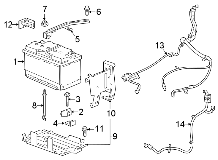 Diagram BATTERY. for your 2005 Chevrolet Trailblazer EXT   