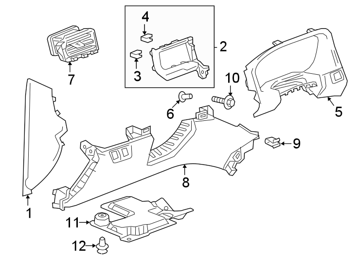 INSTRUMENT PANEL COMPONENTS. Diagram