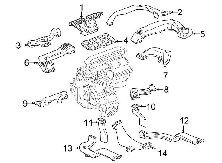 Diagram Instrument panel. Ducts. for your 2017 Chevrolet Spark  LS Hatchback 