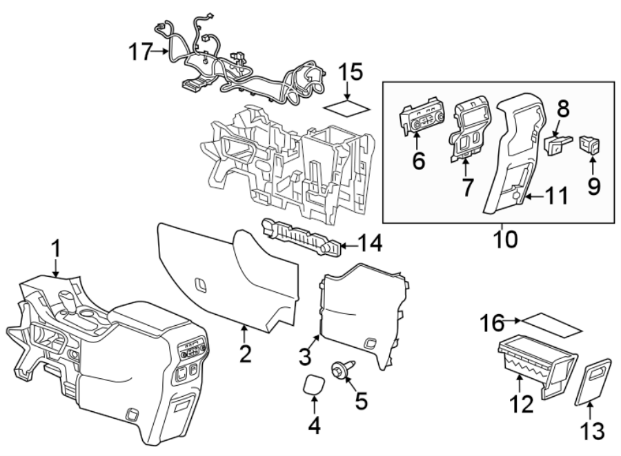 Diagram CENTER CONSOLE. for your 2001 Buick Century   