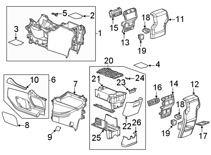 Diagram Center console. for your Cadillac ATS  