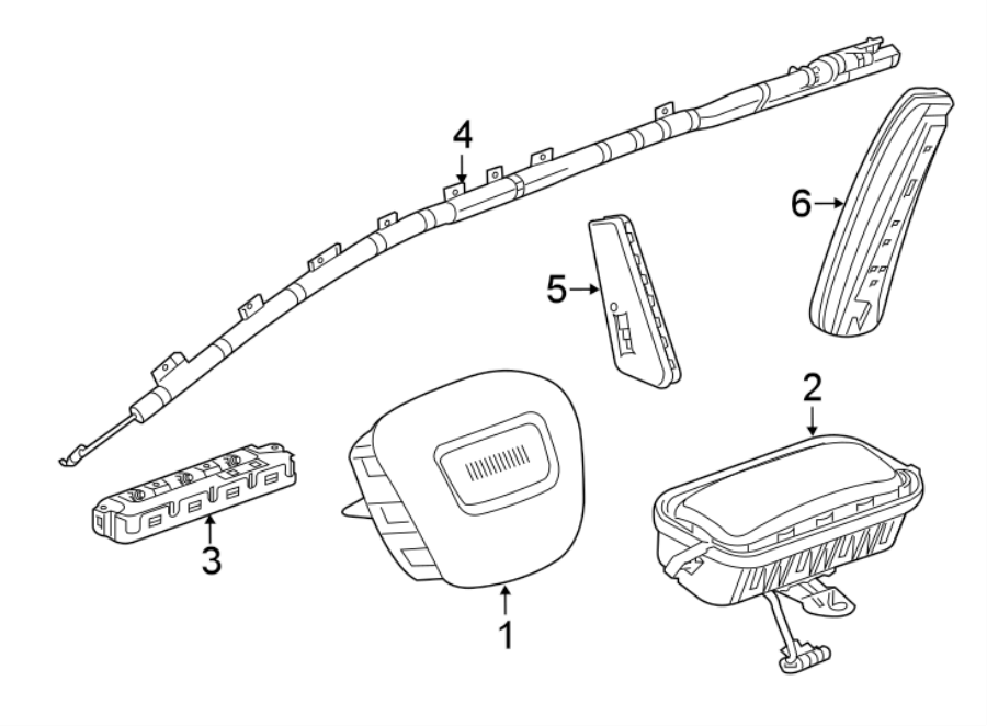 Diagram RESTRAINT SYSTEMS. AIR BAG COMPONENTS. for your 2020 Chevrolet Silverado   