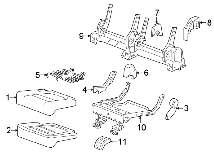 Diagram SEATS & TRACKS. THIRD ROW SEATS. for your GMC