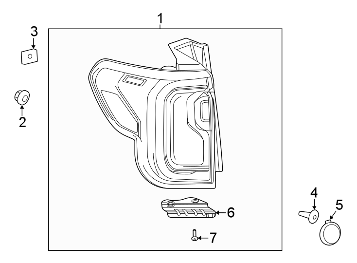 Diagram Rear lamps. Tail lamps. for your Cadillac Escalade EXT  