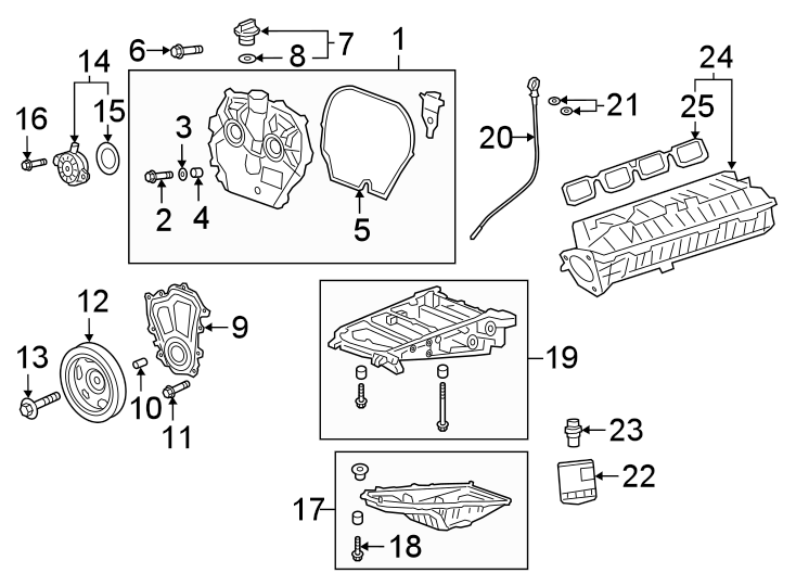 Diagram Engine parts. for your 2019 Cadillac XT4   