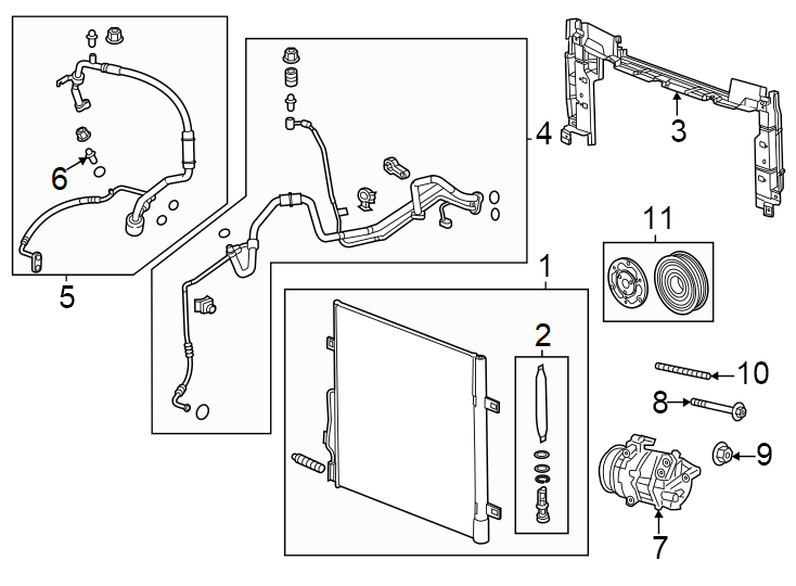 Diagram Air conditioner & heater. Compressor & lines. Condenser. for your 1990 Buick Century   