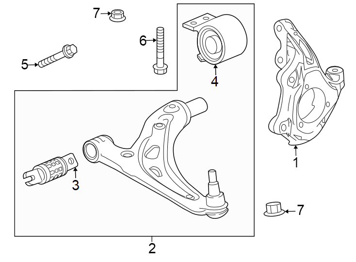 Diagram Front suspension. Suspension components. for your GMC