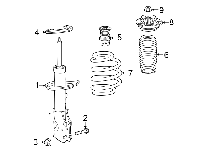 Diagram Front suspension. Struts & components. for your 2012 GMC Sierra 2500 HD 6.6L Duramax V8 DIESEL A/T RWD SLE Standard Cab Pickup 