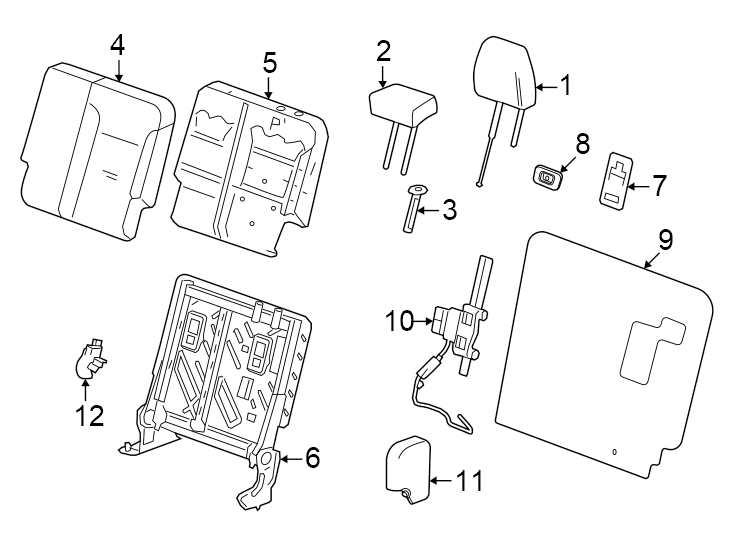 1260% side. After dark. Anchor plate. AT4. Center headrest. Elevation. Gideon. Inner. Outer headrest. Seat back. Seat belt. W/O power fold.https://images.simplepart.com/images/parts/motor/fullsize/GT24485.png