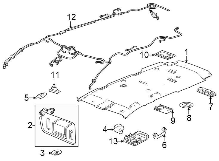 11Inner. Outer. W/DENALI. W/O Denali. W/O panoramic roof.https://images.simplepart.com/images/parts/motor/fullsize/GT24525.png