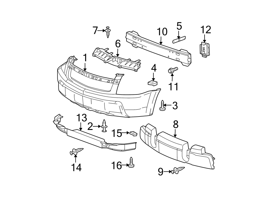 Diagram FRONT BUMPER. BUMPER & COMPONENTS. for your 2012 GMC Sierra 2500 HD 6.6L Duramax V8 DIESEL A/T RWD WT Standard Cab Pickup Fleetside 