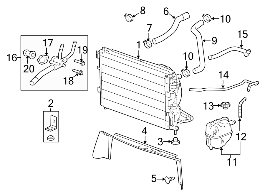 Diagram RADIATOR & COMPONENTS. for your 2010 Chevrolet Cobalt   