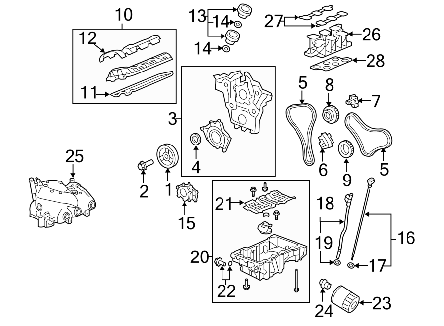 Diagram ENGINE / TRANSAXLE. ENGINE PARTS. for your Chevrolet