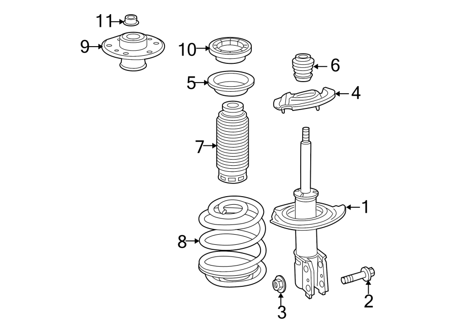 Diagram FRONT SUSPENSION. STRUTS & COMPONENTS. for your 2019 Chevrolet Equinox 1.5L Ecotec A/T FWD LS Sport Utility 