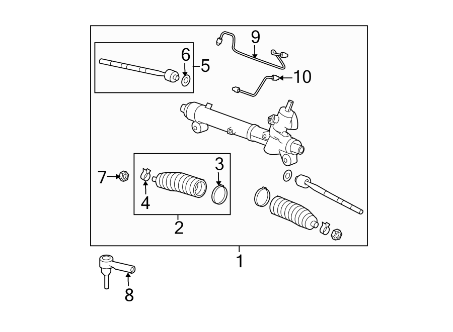 Diagram STEERING GEAR & LINKAGE. for your 2018 GMC Sierra 2500 HD 6.0L Vortec V8 FLEX A/T 4WD SLE Extended Cab Pickup 