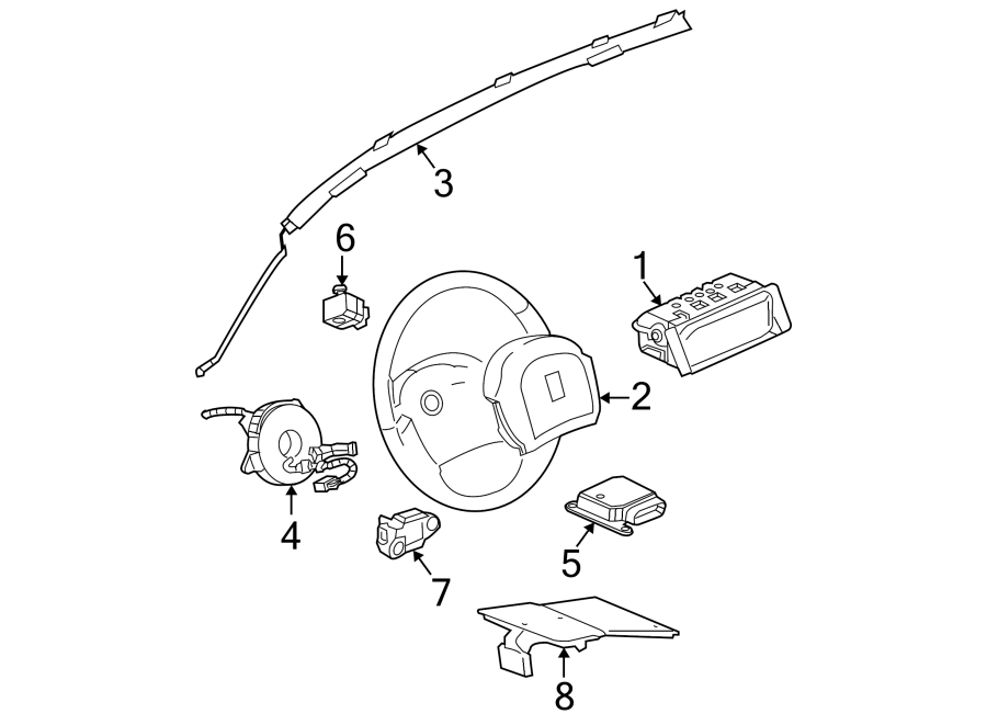 Diagram RESTRAINT SYSTEMS. AIR BAG COMPONENTS. for your 2018 Chevrolet Silverado   