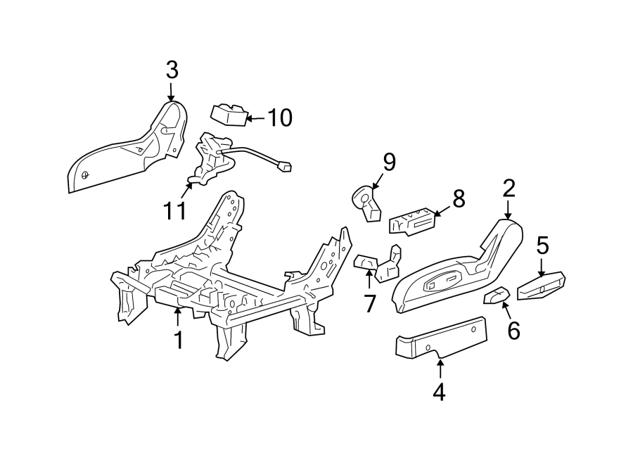 Diagram SEATS & TRACKS. TRACKS & COMPONENTS. for your 2008 Chevrolet Equinox Sport Sport Utility  