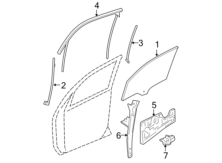 Diagram FRONT DOOR. GLASS & HARDWARE. for your 2015 Chevrolet Spark   