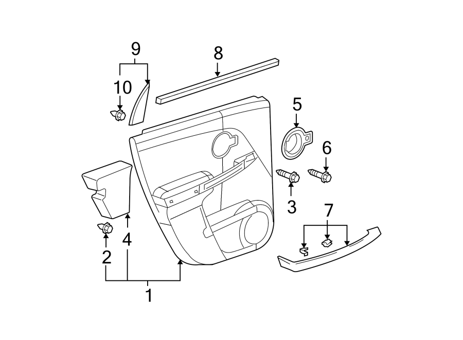 Diagram REAR DOOR. INTERIOR TRIM. for your 2014 Chevrolet Spark   