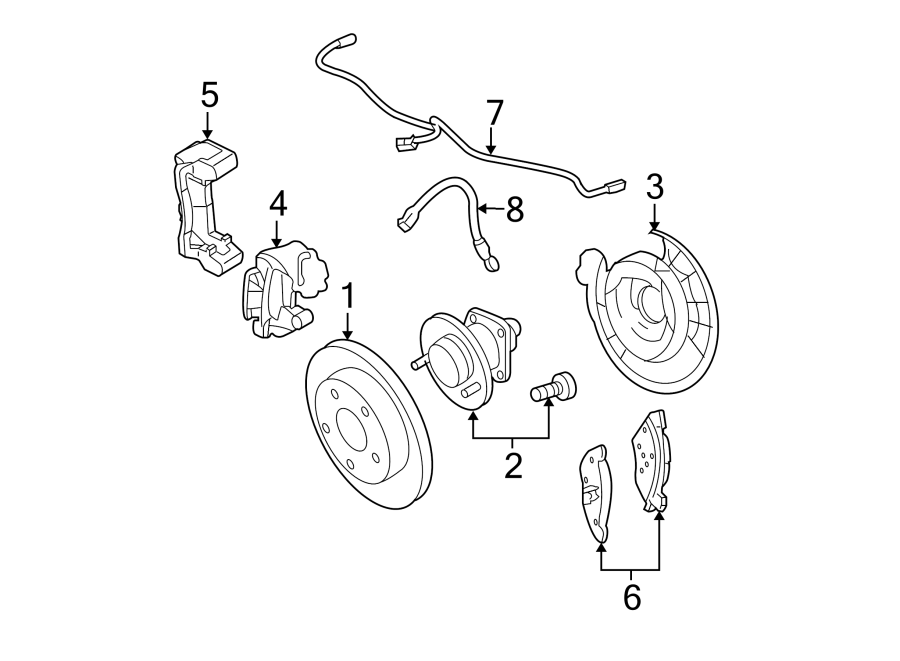 Diagram REAR SUSPENSION. BRAKE COMPONENTS. for your Pontiac