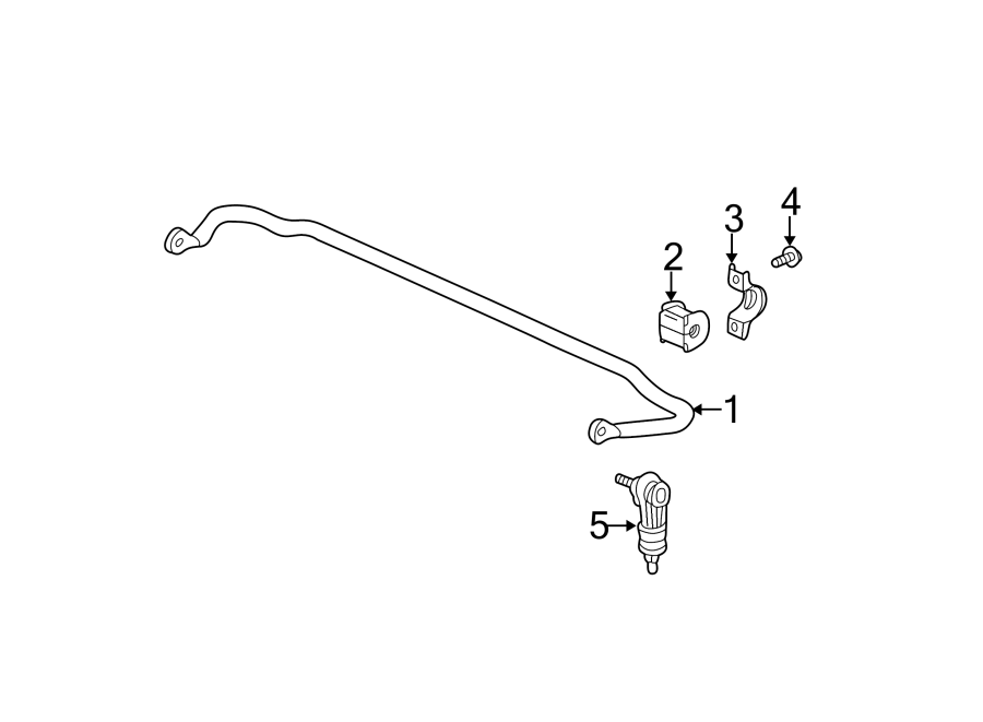 REAR SUSPENSION. STABILIZER BAR & COMPONENTS.