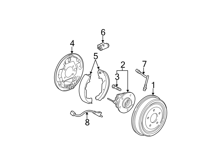 Diagram REAR SUSPENSION. BRAKE COMPONENTS. for your 2002 GMC Sierra 2500 HD SL Standard Cab Pickup 6.0L Vortec V8 CNG M/T RWD 