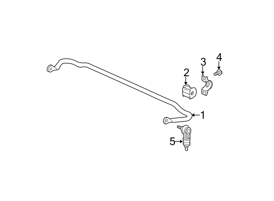 REAR SUSPENSION. STABILIZER BAR & COMPONENTS.