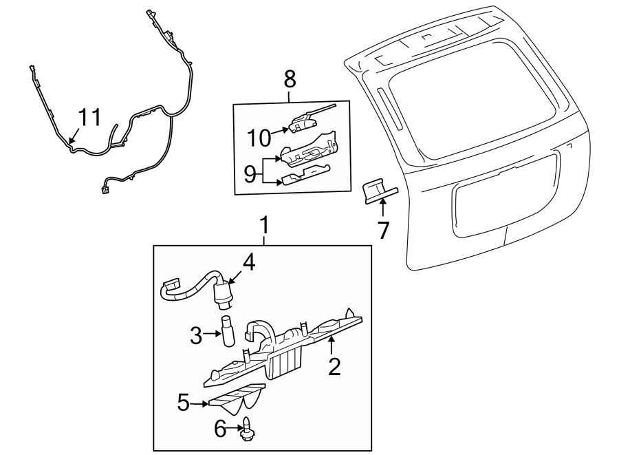 Diagram LIFT GATE. LOCK & HARDWARE. for your 2024 Chevrolet Traverse    