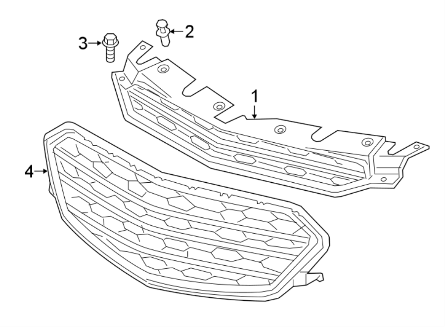 Diagram FRONT BUMPER & GRILLE. GRILLE & COMPONENTS. for your 2009 Chevrolet Traverse    