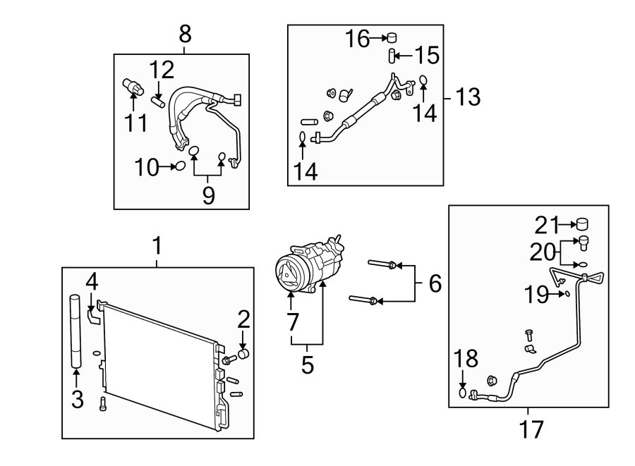 AIR CONDITIONER & HEATER. COMPRESSOR & LINES. CONDENSER. Diagram