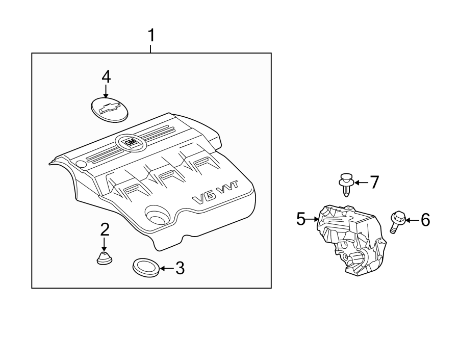 Diagram ENGINE / TRANSAXLE. ENGINE APPEARANCE COVER. for your 2008 Pontiac Grand Prix   