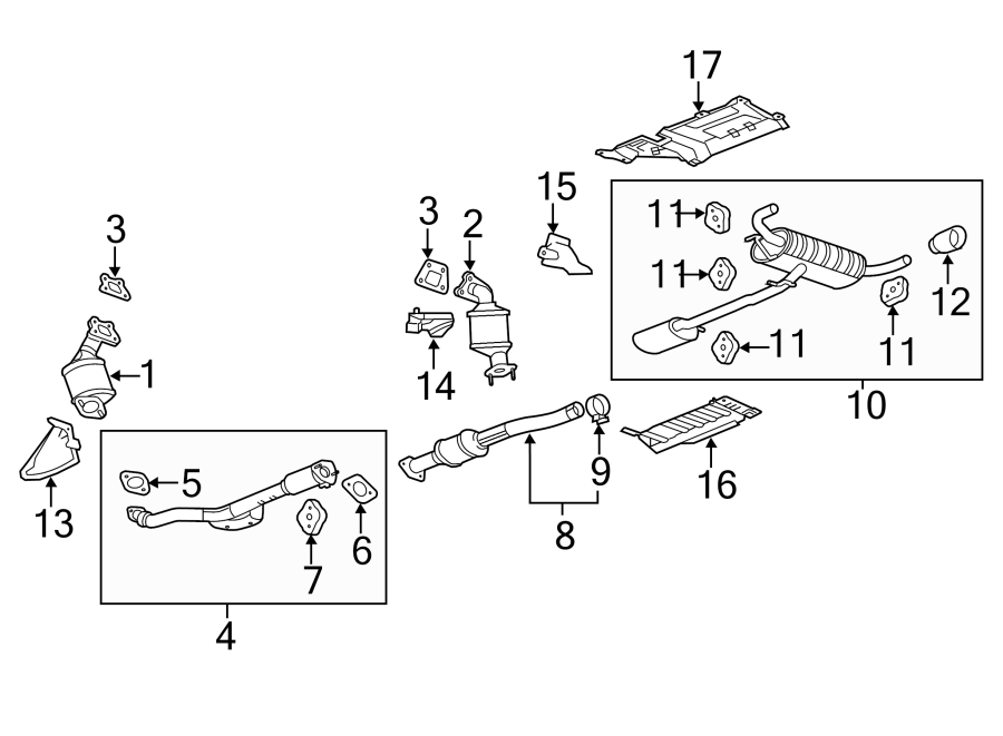 Diagram EXHAUST SYSTEM. EXHAUST COMPONENTS. for your 2022 Chevrolet Camaro  ZL1 Convertible 