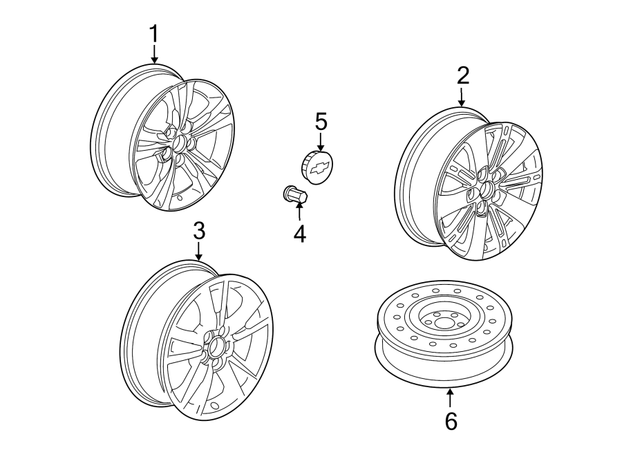 Diagram WHEELS. for your 2018 Chevrolet Camaro LS Coupe 2.0L Ecotec M/T 