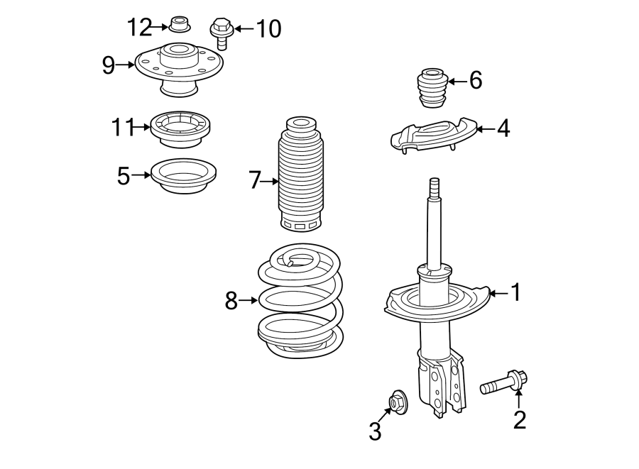 Diagram FRONT SUSPENSION. STRUTS & COMPONENTS. for your 2014 GMC Sierra 2500 HD 6.0L Vortec V8 CNG A/T RWD WT Crew Cab Pickup 