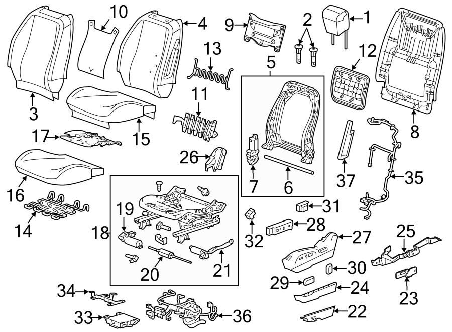 Diagram SEATS & TRACKS. DRIVER SEAT COMPONENTS. for your 2009 Chevrolet Silverado 3500 HD LT Extended Cab Pickup  