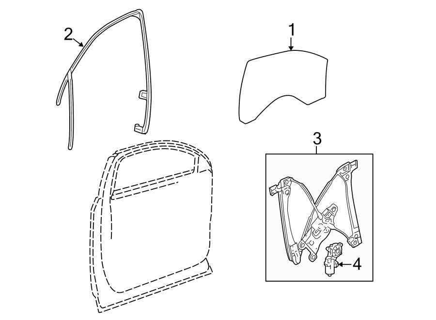 Diagram FRONT DOOR. GLASS & HARDWARE. for your Chevrolet Spark  