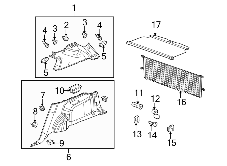 Diagram QUARTER PANEL. INTERIOR TRIM. for your 2005 Chevrolet Impala   